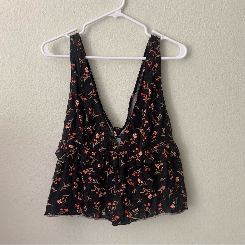 Deep V Babydoll Crop Top